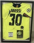 Lionel Messi Signed autograph FC Barcelona #30 Soccer Jersey Framed UCL auto