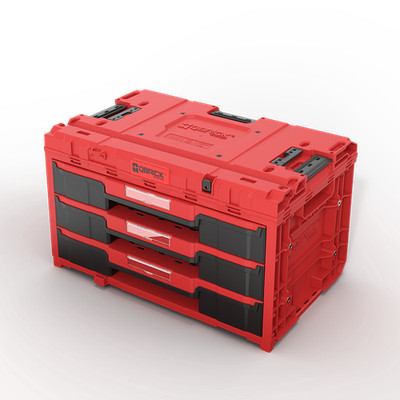 QBRICK SYSTEM ONE DRAWER 3 TOOLBOX 2.0 RED ULTRA HD | 3 Schubladen, 12 Fächer, M