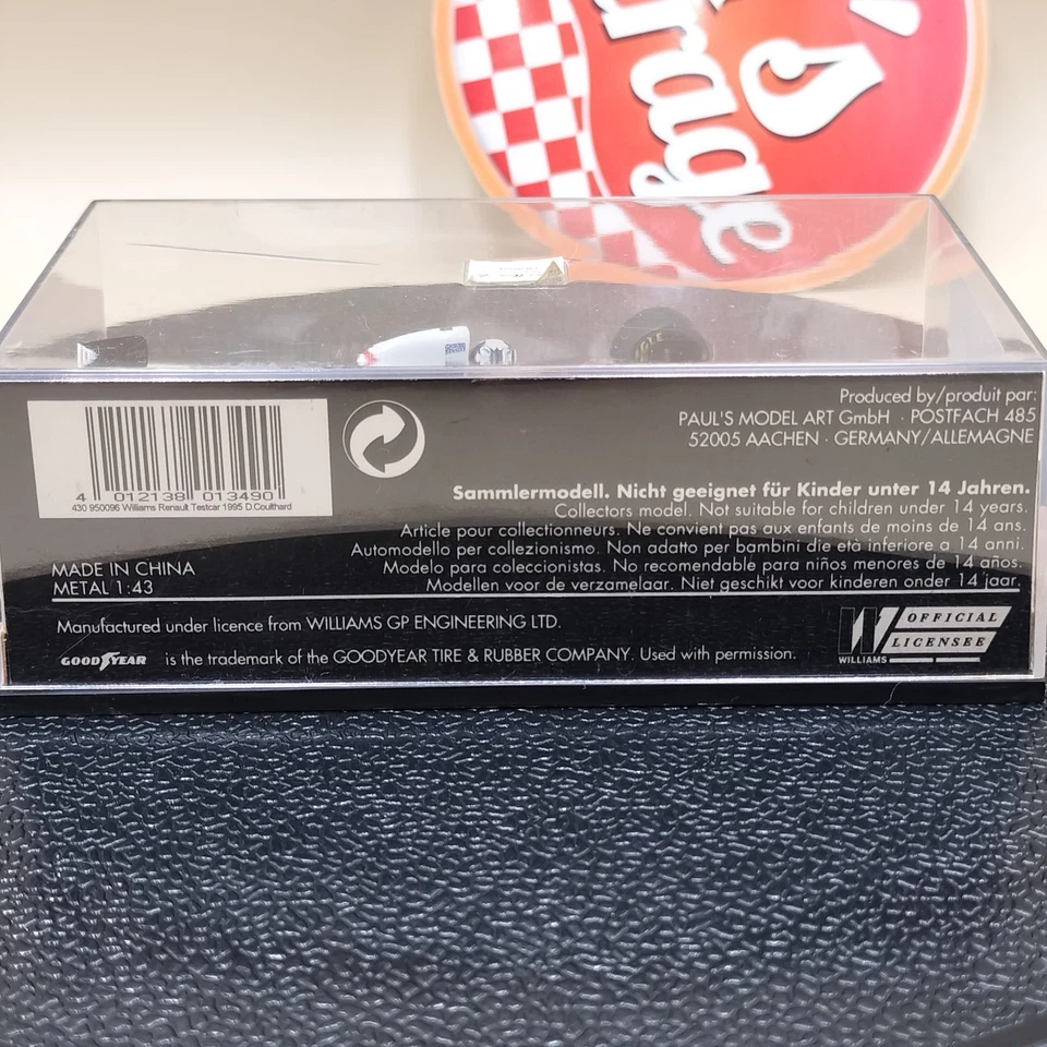 MINICHAMPS 1/43 Williams FW16 Renault David Coulthard Presentation '95 430950096 - Image 4 of 4