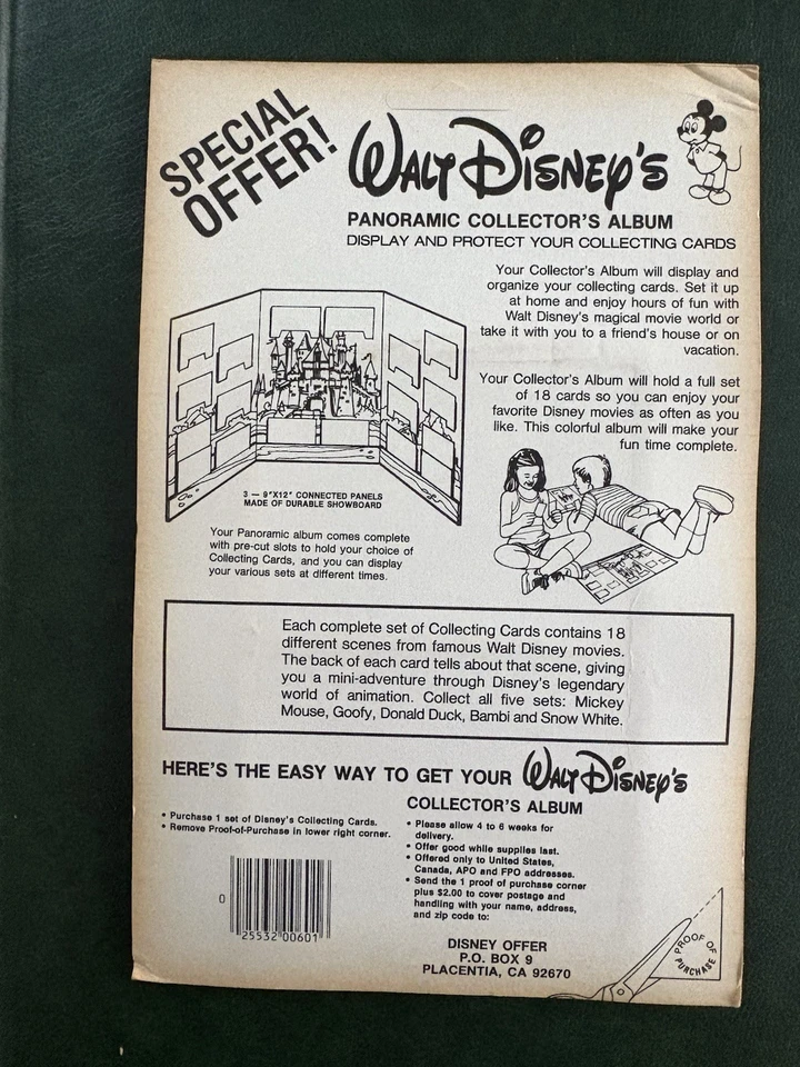 Vintage Walt Disney Collecting Cards Set #1 Mickey Mouse – Series A – Sealed - Image 2 of 2