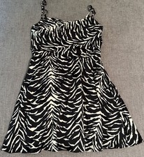 Autumn Adeigbo Black & White Dress Spaghetti Strap Adjustable Womens 8 NEW