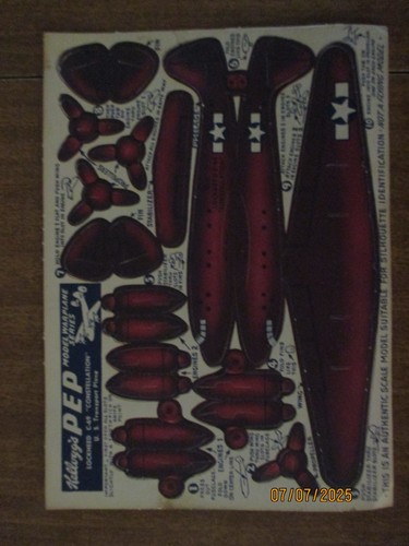 Kelloggs Pep Cereal Model Airplane Series ( 4 Of Them ) - Picture 3 of 6