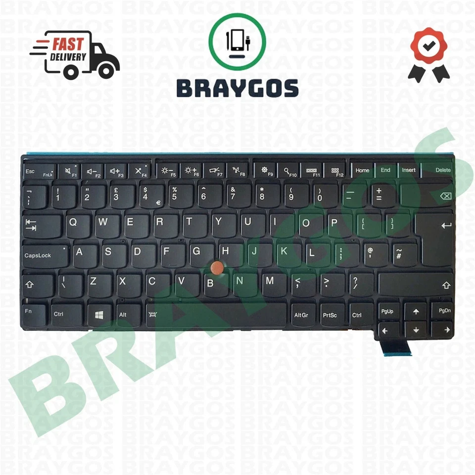 For Lenovo ThinkPad 13 Gen 2 T460S T460P T470S T470P UK Layout Laptop Keyboard - Image 2 of 3