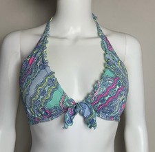 Victoria's Secret Bathing Suit Top Vibrant Color 34D Underwire Triangle Ruffle