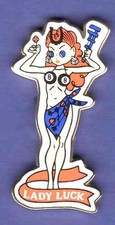 LADY LUCK HAT PIN LAPEL PIN TIE TAC ENAMEL BADGE #1537