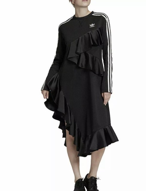 adidas Originals X J Koo Black Ruffle Dress FT9898 Sz Medium for sale online | eBay