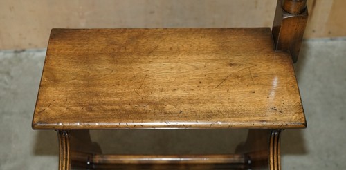 VINTAGE ART NOUVEAU STYLE 166 CM TALL BRASS TOPPED MAHOGANY LIBRARY STEPS - Picture 5 of 18