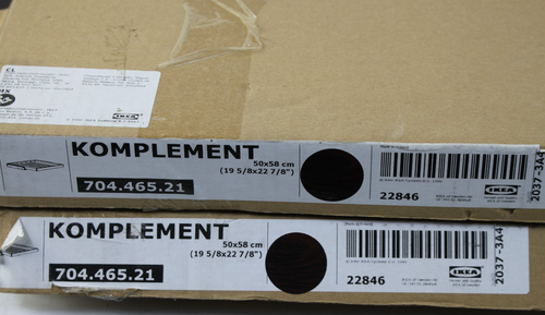 IKEA KOMPLEMENT 22846 704.465.21 50x58CM Brown Shelves, set of 2 NEW IN BOX - Picture 2 of 4