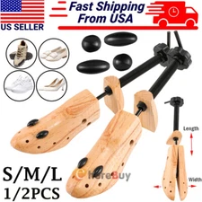 1/2x 2-Way Wooden Adjustable Shoe Stretcher Expander Men Women Boot Size US 5-13