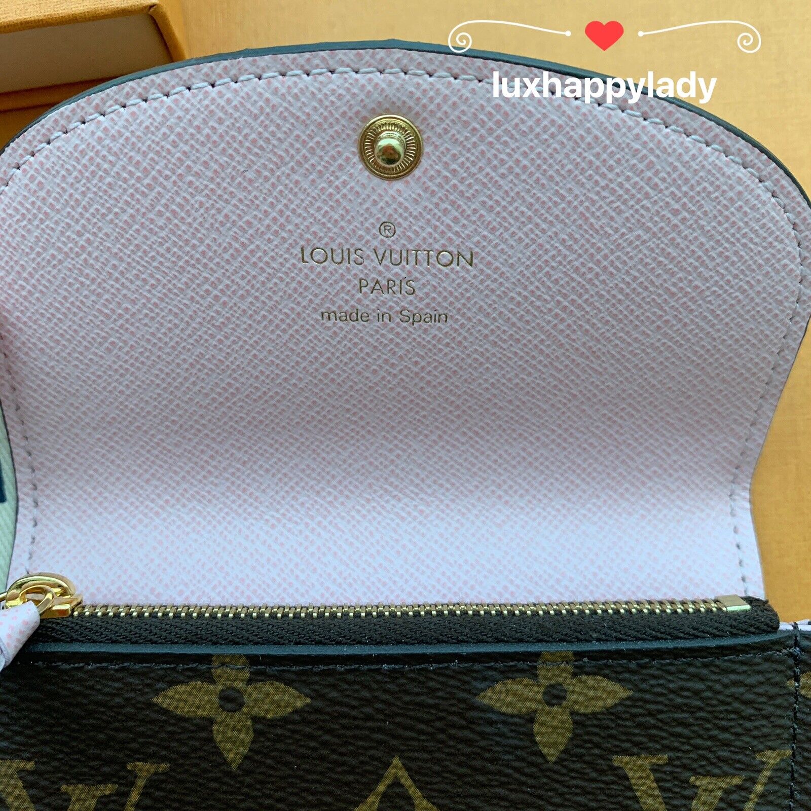 USED $590 Louis Vuitton Baby Pink Monogram Heart Coin Purse - MyDesignerly