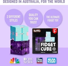 BUNMO Infinity Cube Fidget Toy 2pk Stimulating & Engaging Fidget Toy Teen Galaxy