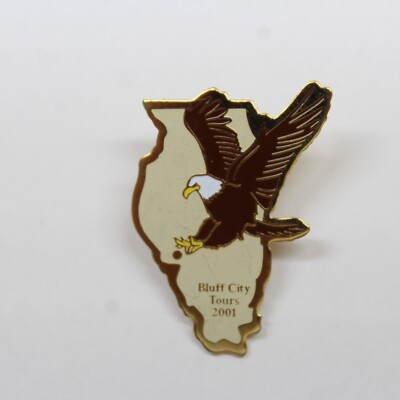 Bluff City Tours 2001 Landing Eagle Pin Lapel Enamel Collectible Souvenir