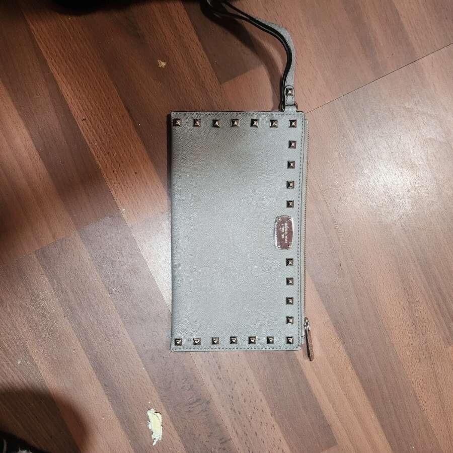 Michael Kors Women's Jet Set Grey Studded Wristlet | eBay