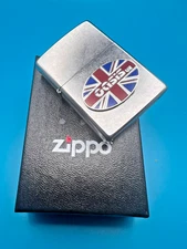 Brand New 23 ZIPPO Lighter OASIS UNION JACK Custom Retrofit Emblem Street Chrome