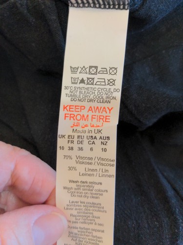 Boohoo Black Beautiful Linen Textured Straight Leg Trousers Size 10 BNWT - Picture 8 of 8