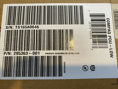 New in box (NOS) HP COMPAQ 295363-001 PDU, 30A 110V PDU Low