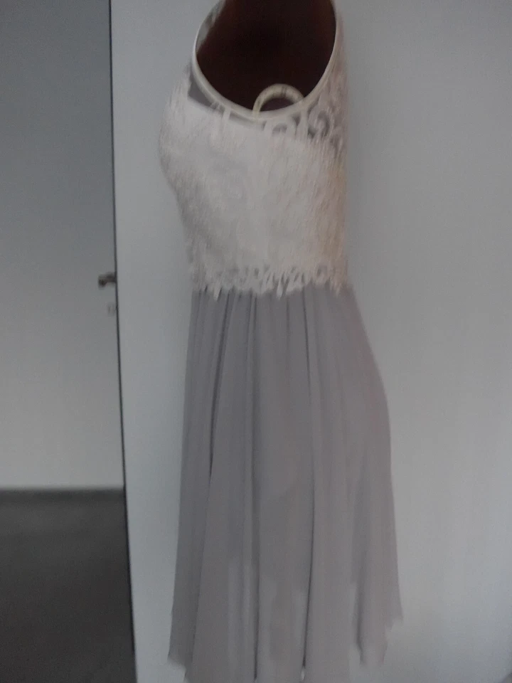 Cocktailkleid Marke: Marie Lund Größe 34 Hellgrau/Creme Neuwertig - Bild 4 von 4