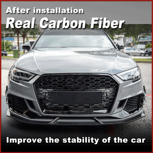 Alerón divisor de aletas de carbono Canards para Audi RS3 2017-2019 - Imagen 2 de 12