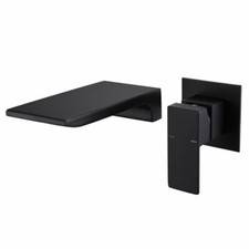 Wall Mounted Single Handle Waterfall Bathroom Sink Faucet Double Holes 219 O60