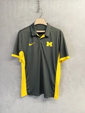 Nike Michigan Wolverines Men's Large Dri-Fit Performance Golf Polo
