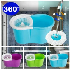 Easy Wring Spin Mop&Bucket System 2 Microfiber Mop Head Blue Green Purple