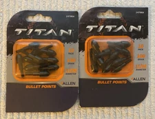 Allen Titan Bullet Points 10 pack 100 Grain 11/32" for Archery Crossbow Lot Of 2