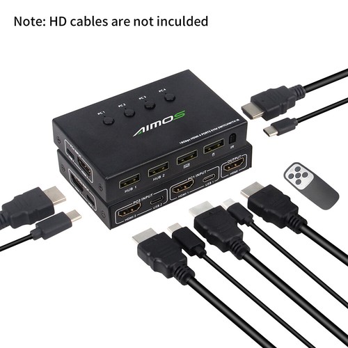 KVM Switch HDMI, KVM Switch 4 Ports 4 in 1 Out USB Switch For 4 Computers Share - Photo 5/8