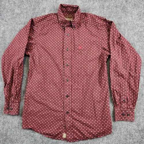 Ariat Fitted Shirt Long Sleeve Button Down Geometric Western Mens Small - Picture 3 of 7