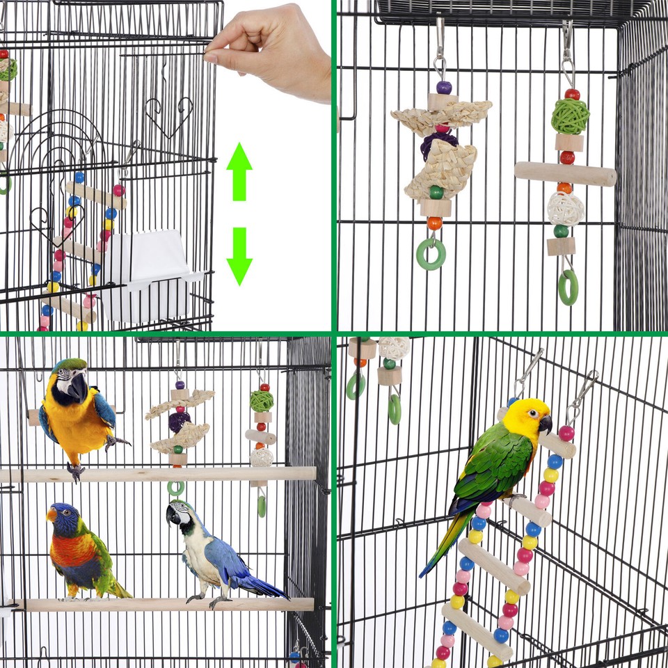 Black/White Bird cage Parrot Macaw Parakeet Cockatiel Cage Multiple ...