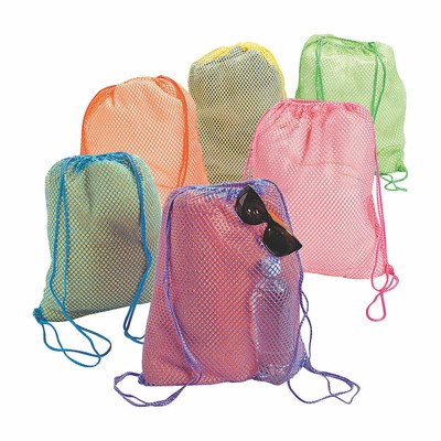 large mesh drawstring bags