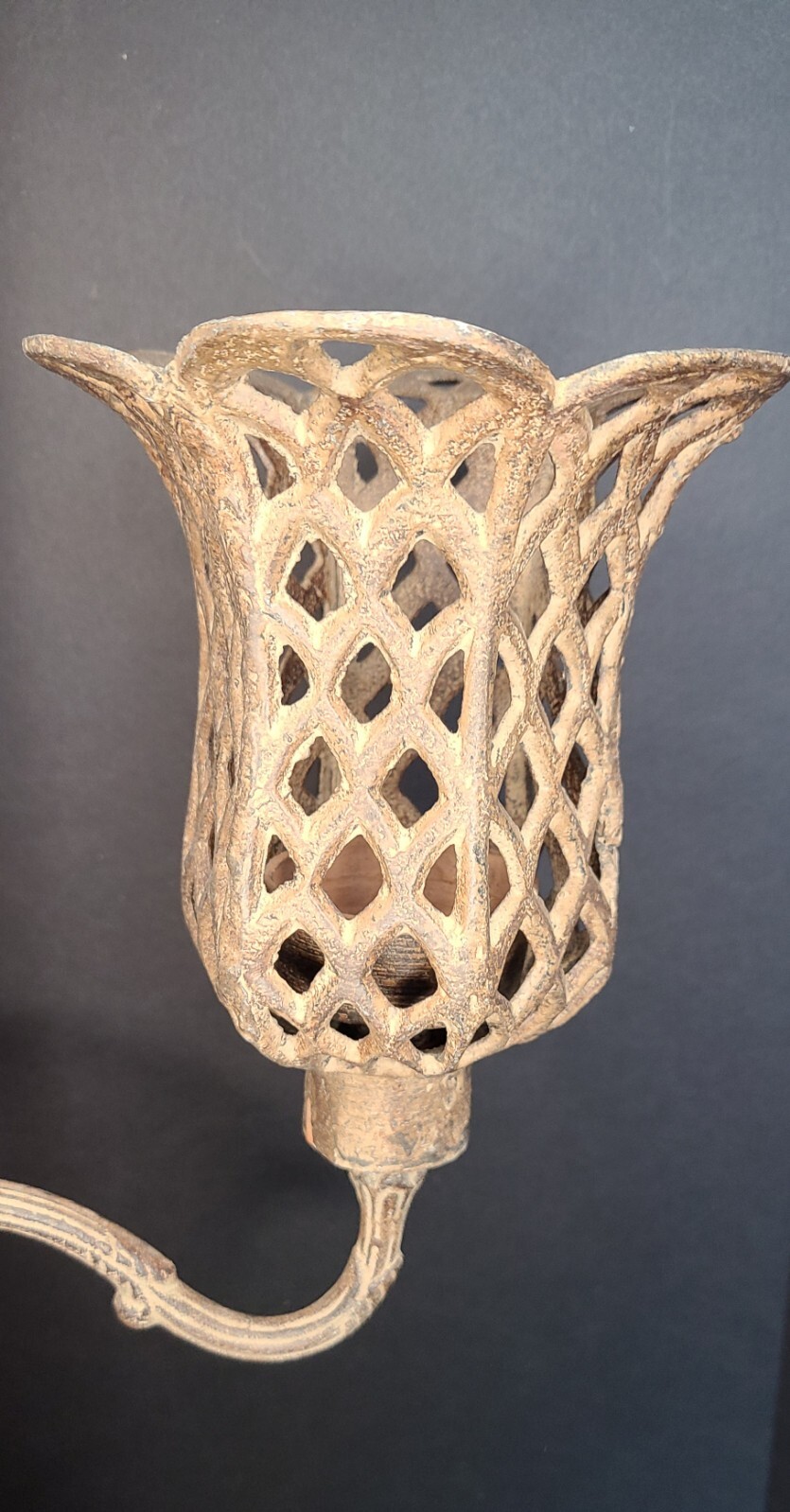 Vintage 27" tall ornate Metal double Candle Holder candle stick with