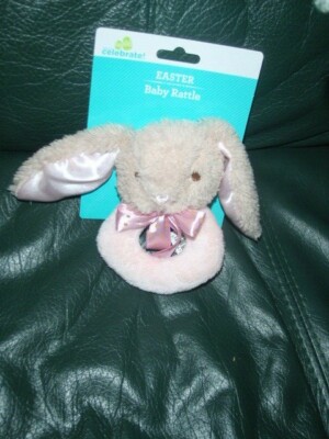 NWT Dan Dee Way To Celebrate My First Easter Bunny Plush Rattle- PINK
