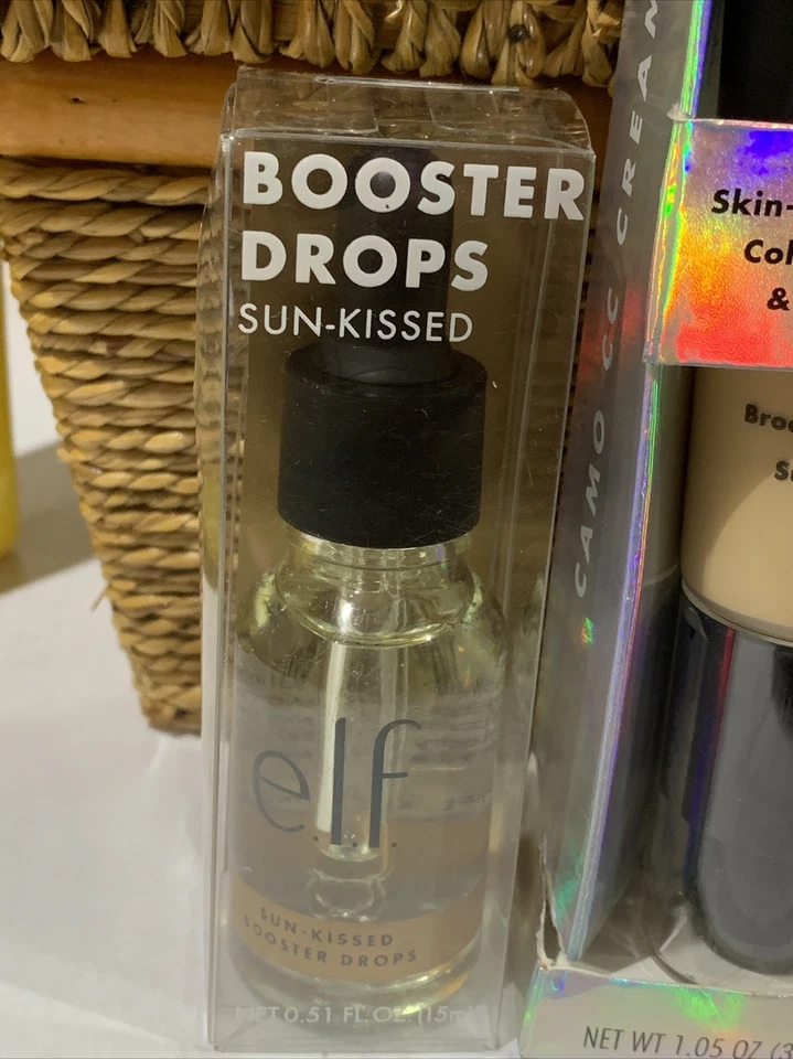 E.L.F. Booster Drops - Sun-Kissed - 0,51 fl oz - 15ml & CAMO CC Cream 140W Médio - Imagem 2 de 4