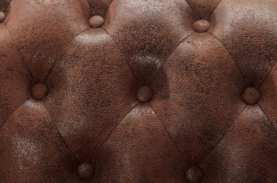 Casa Padrino Chesterfield Ecksofa Antik Braun Microfaser Wohnzimmer Sofa  - Bild 3 von 4