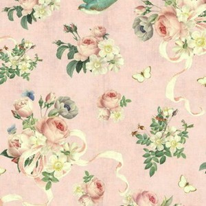 Cottage-Shabby-Chic-Riley-Blake-Rose-amp-Violet-039-s-Garden-Main-Blush-Fabric-BTY