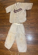 rare antique vintage 1930's Saints wool baseball uniform jersey pants hat cap