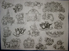 * TRI CHEM 7367 A CHRISTMAS FRIENDS ORNAMENTS MERRY NOEL  Picture TRICHEM