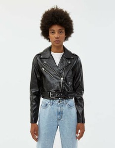 veda black leather jacket