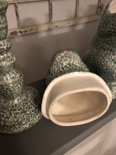 LAURIE GATES RABBIT BUNNY 13" COOKIE JAR & RARE CANDLESTICKS LOS ANGELES POTTERY - Picture 7 of 21