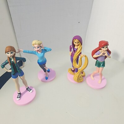 ANNA Elsa MOANA Rapunzel Figure Set DISNEY PRINCESS PVC TOY 3 1/2''-3/4'' Playset!