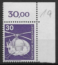 Bund 1975 ** Mi 849 I&T 30Pf vom Eckrand Ecke Bogenecke oben rechts 03711I