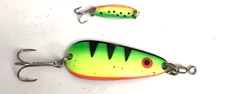 Vintage LEN THOMPSON No. 4 3" Lg Spoon & KASTMASTER Lure RAINBOW Fade