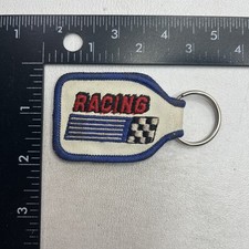 Vtg Kinda Rough Shape 2-SIDED PATCH STYLE KEYCHAIN Car Racing / Nissan 541K