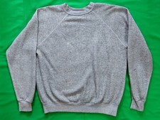 Heather Gray Blank Vintage Sweatshirt 1970's Athletic Sports Rayon Blend USA