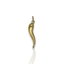 Italian Horn Pendant - 14K Yellow Gold