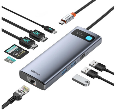 Baseus 9 in 1 Docking Station USB C 4K@120Hz, 2 HDMI dual USB-C Hub +NEUWERTIG+