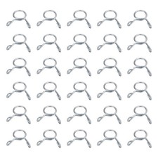 30Pcs 8mm ID 8mm Clamp Dia. Fuel Line Hose Clips Spring Clips Clamps, Blue White