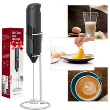Electric Milk Frother Double Whisk Handheld Coffee Foam Mixer Battery Operated
