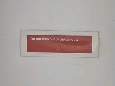 British Rail BR Wagenfenster Sicherheitsetikett ''Nicht aus dem Fenster lehnen'' BR