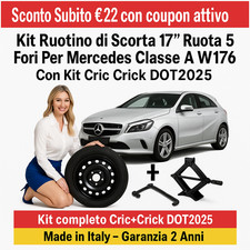 Notrad Mercedes Klasse A W176 17" 5-Loch Stahl Schwarz Reifen Ruotino 80 Notrad Mercedes Klasse A W176 17" 5-Loch Stahl Schwarz Reifen Ruotino 80